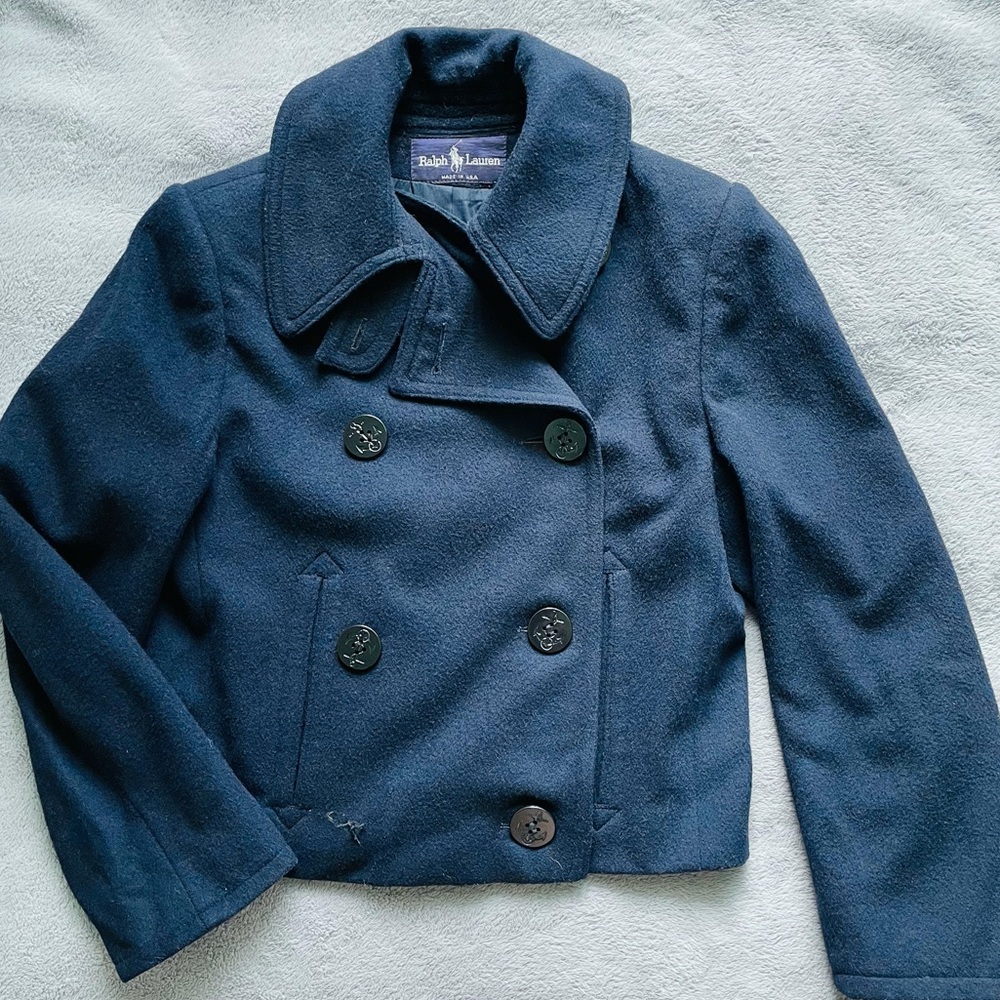 Ralph Lauren Purple Label Navy Pea Coat Jacket S